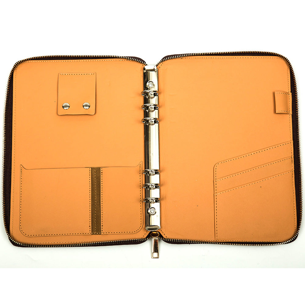 Personalised Sterling Organizer Ring Binder Notebook with Water Resistant Cover & Secure Zipper - (Free Name Personalisation) - No COD
