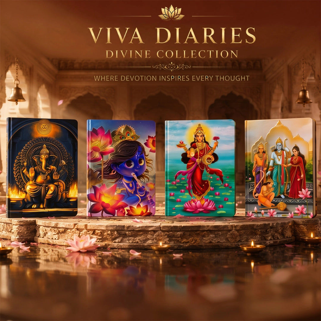 Cute Krishna UV Printed 3D Embossed Illustrated Journal Notebook (Limited Edition)