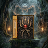 Crimson Arachnis – Web Spider 3D Embossed Vintage Leather Journal Notebook with Golden Diamond Ball Pen (Limited Edition)