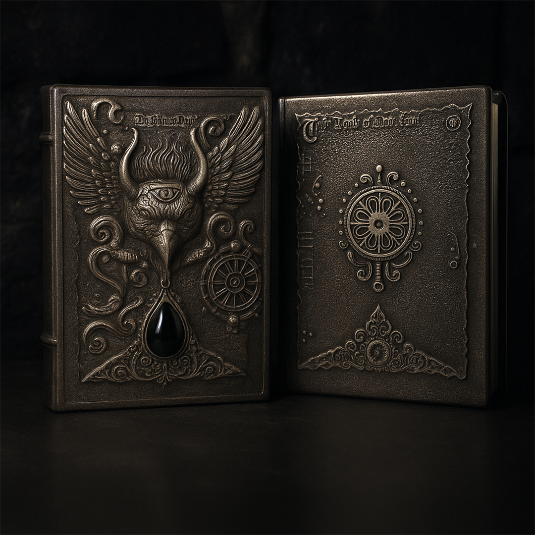The Bull Head Silver with Blue Gem 3D Embossed Vintage Leather Journal Notebook with Golden Diamond Ball Pen (Limited Edition)