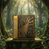 Tree Arbor – Crimson Root Edition 3D Embossed Vintage Leather Journal Notebook with Golden Diamond Ball Pen (Limited Edition)