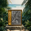 Oceanic Dreams – Underwater Sea 3D Embossed Vintage Leather Journal Notebook with Golden Diamond Ball Pen (Limited Edition)