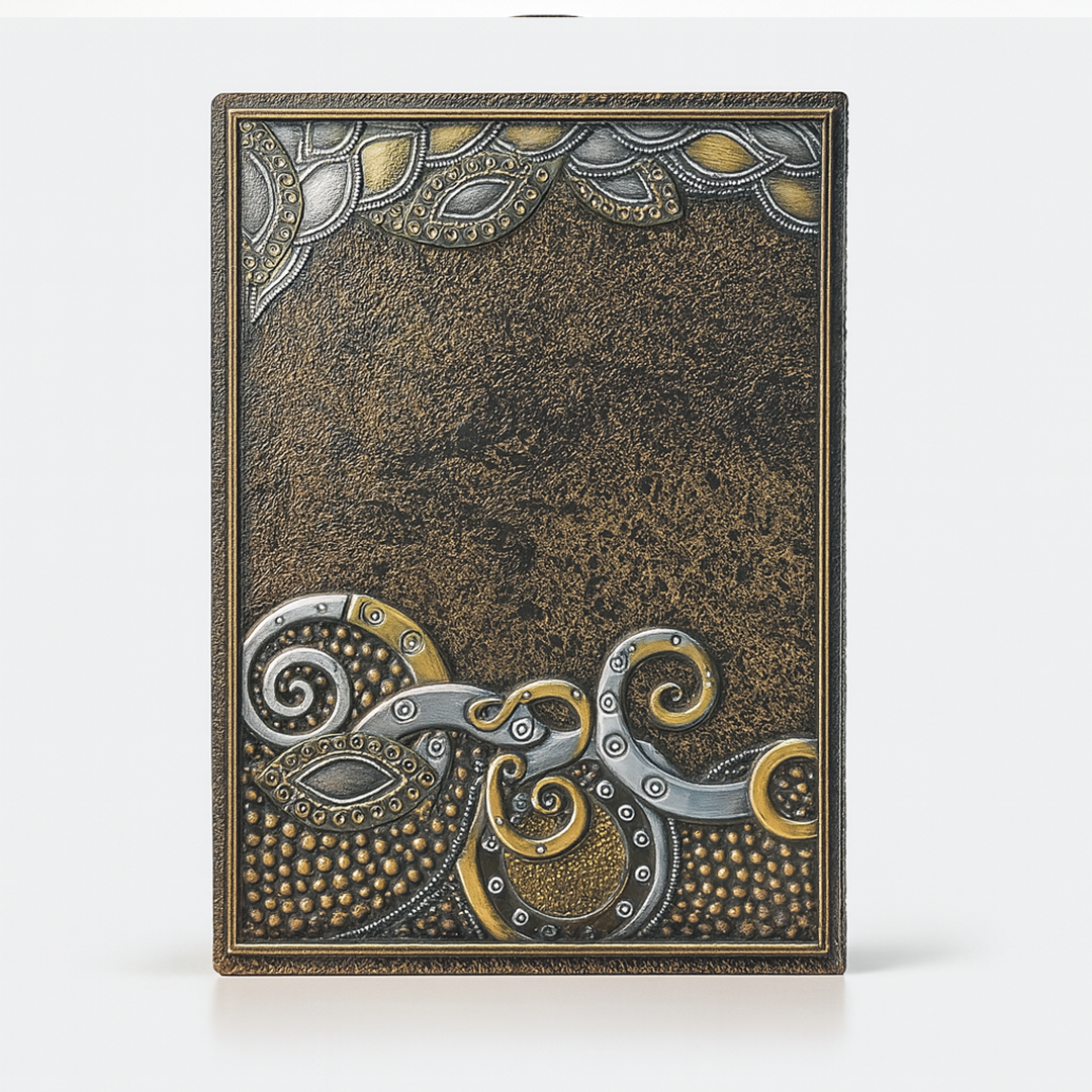 Colorful Queen Enchanted Masquerade 3D Embossed Vintage Leather Journal Notebook with Golden Diamond Ball Pen (Limited Edition)