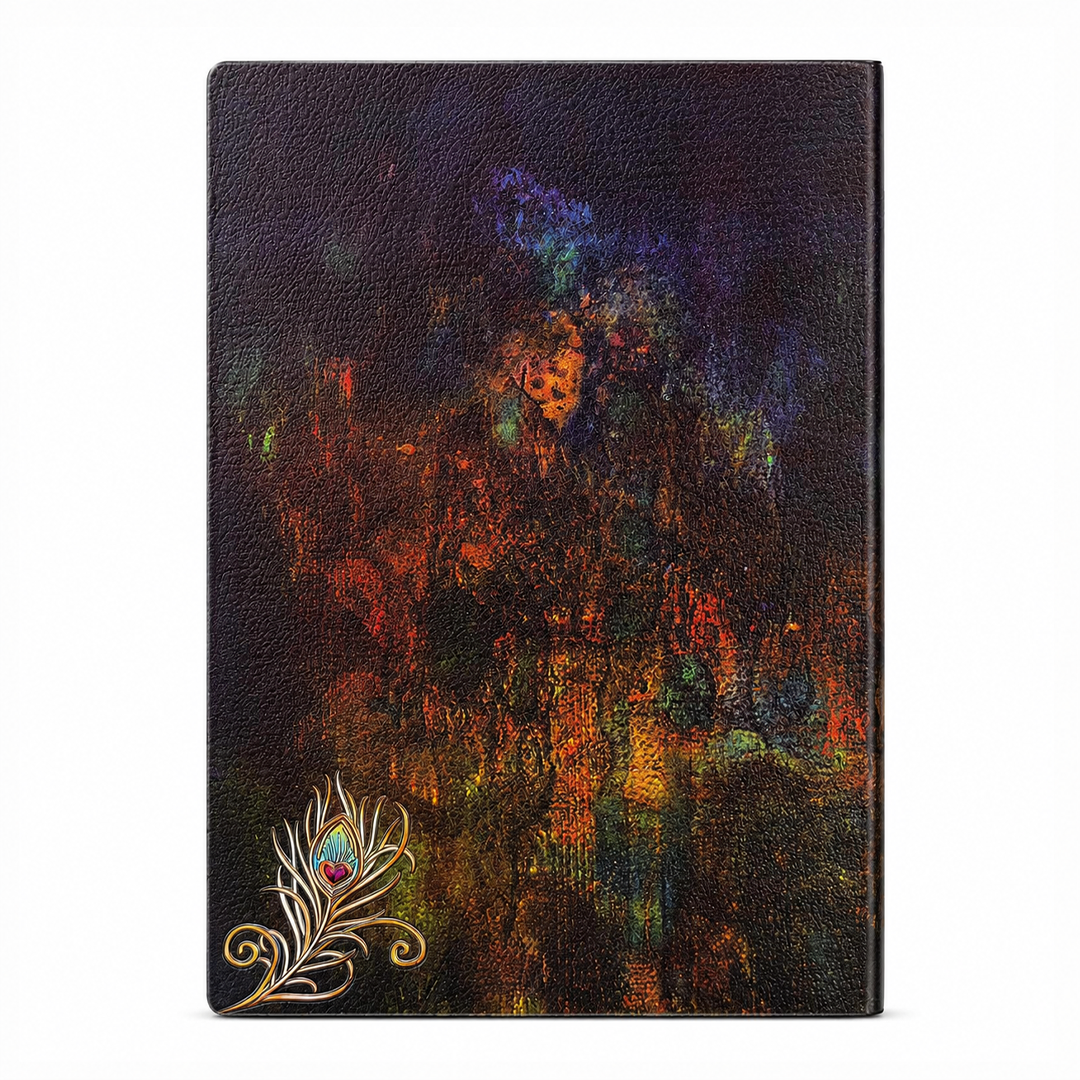 Majestic Plumage Colorful Peacock 3D Embossed Vintage Leather Journal Notebook (Limited Edition)
