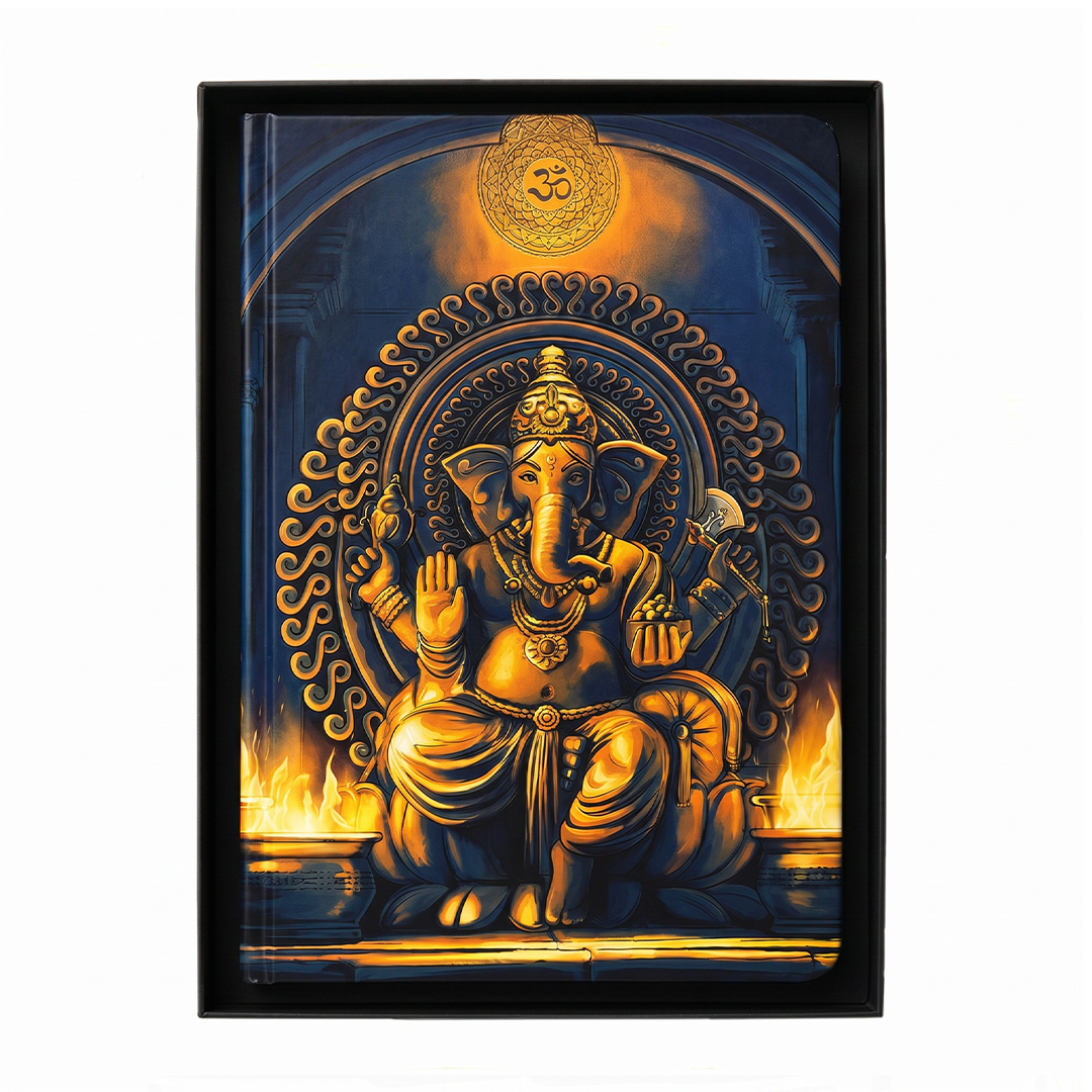 Ganpati Bappa UV Printed 3D Embossed Illustrated Journal Notebook (Limited Edition)