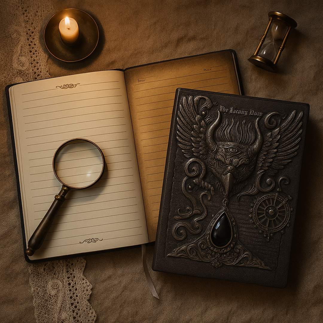 The Bull Head Silver with Blue Gem 3D Embossed Vintage Leather Journal Notebook with Golden Diamond Ball Pen (Limited Edition)