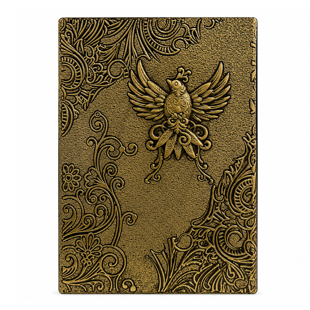 Eagle Bronze Celestial Phoenix 3D Embossed Vintage Leather Journal Notebook (Limited Edition)