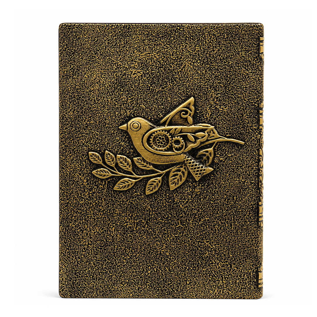 Radha Krishna Bronze 3D Embossed Vintage Leather Journal Notebook with (Limited Edition)