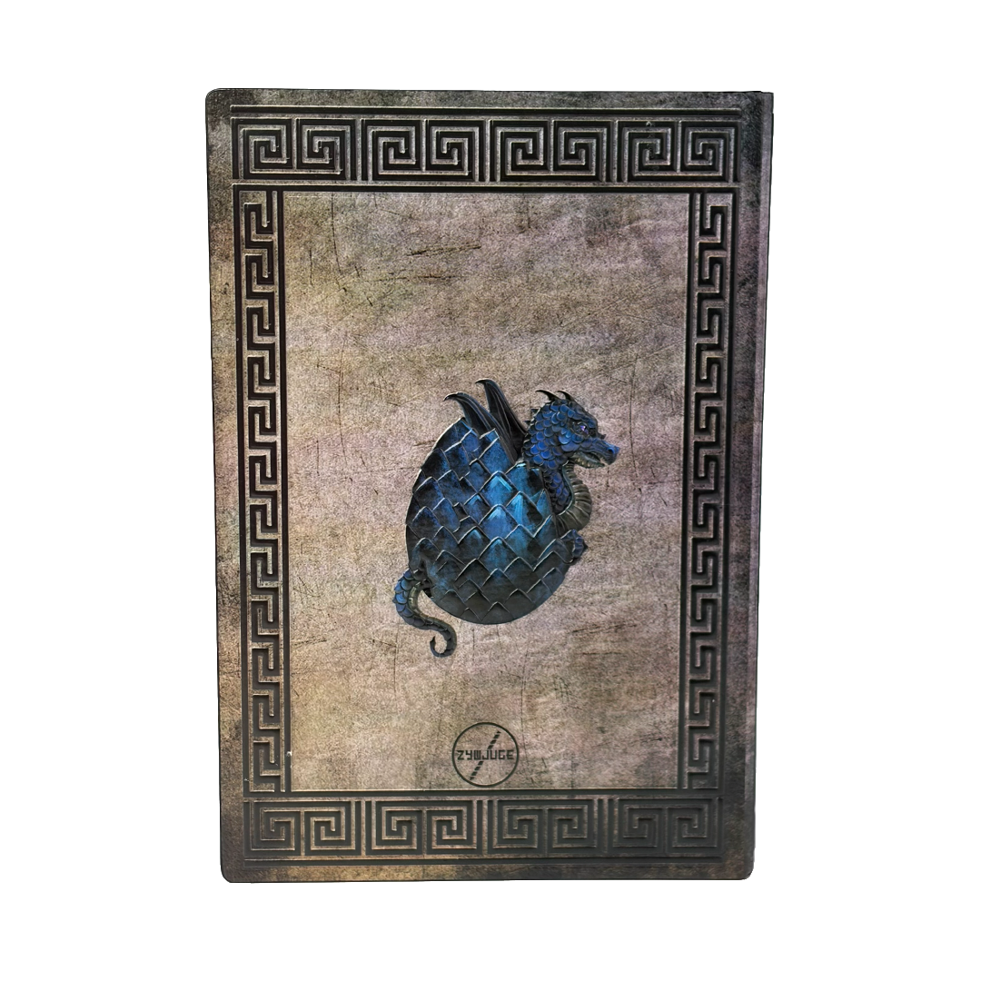 Abyssal Gaze – Icy Turtle Eye Blue 3D Embossed Vintage Leather Journal Notebook with Golden Diamond Ball Pen (Limited Edition)