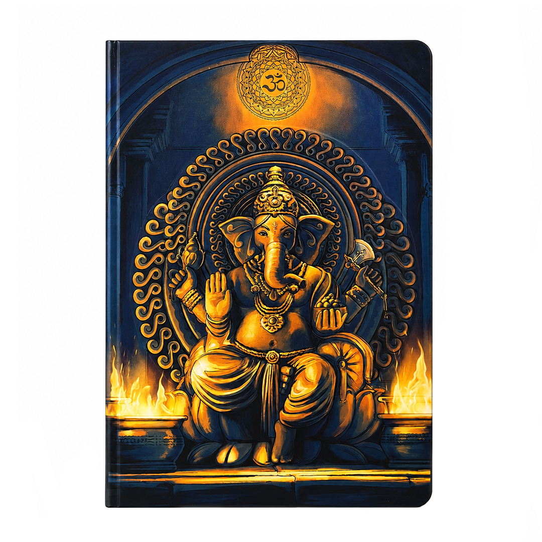 Ganpati Bappa UV Printed 3D Embossed Illustrated Journal Notebook (Limited Edition)