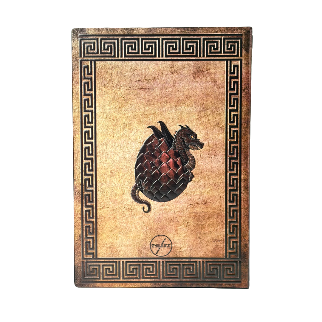 Abyssal Gaze – Fiery Turtle Eye Red 3D Embossed Vintage Leather Journal Notebook with Golden Diamond Ball Pen (Limited Edition)