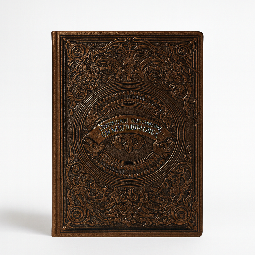 Eternal Requiem – Deathnote Guardian Skull 3D Embossed Vintage Leather Journal Notebook with Golden Diamond Ball Pen (Limited Edition)