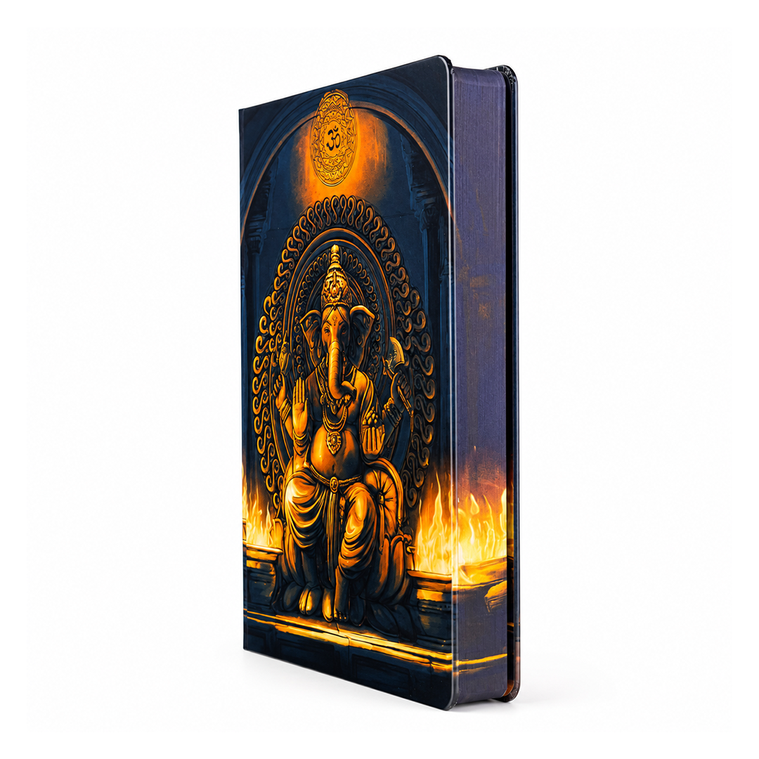 Ganpati Bappa UV Printed 3D Embossed Illustrated Journal Notebook (Limited Edition)