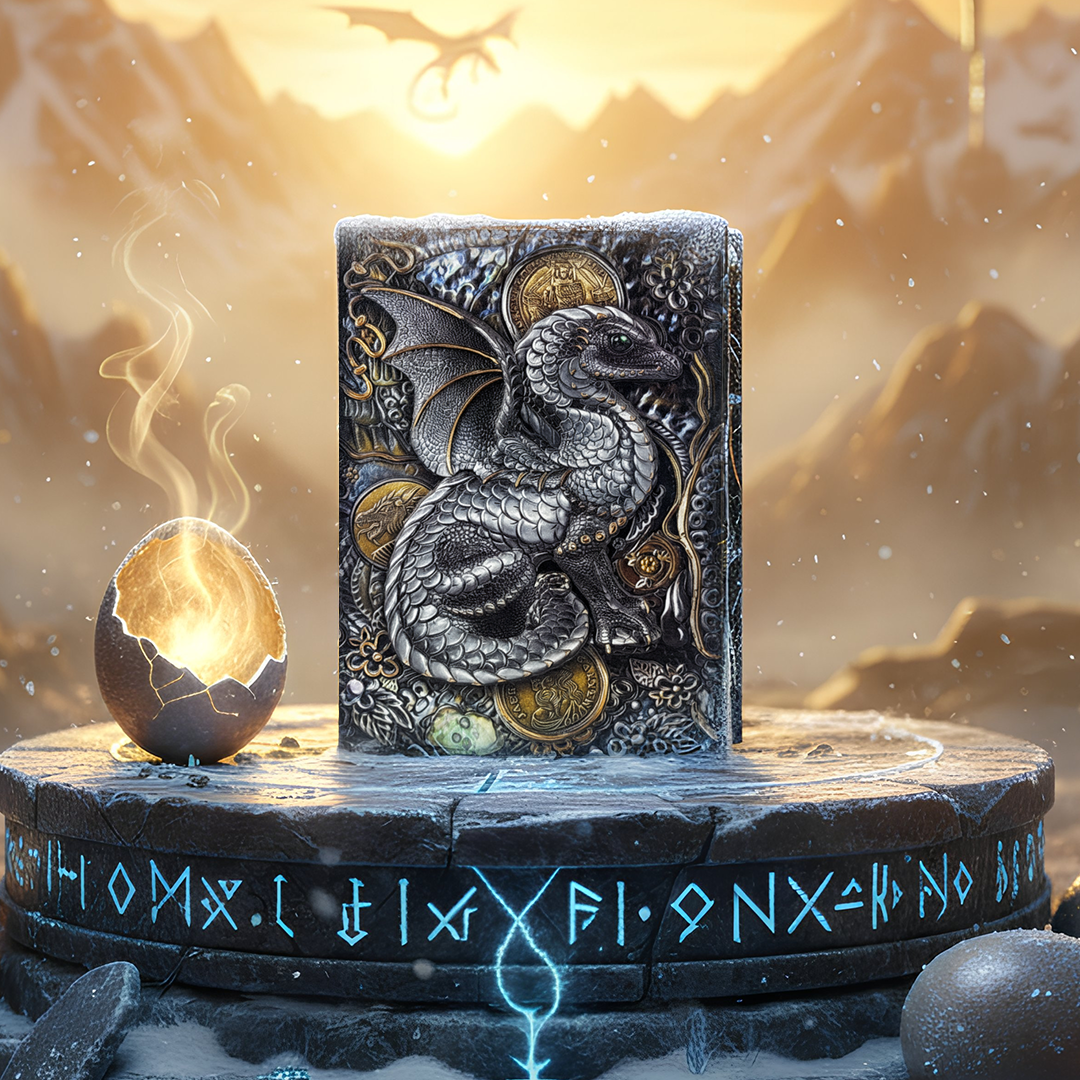 Draconic Realm – Colorful Dragon 3D Embossed Vintage Leather Journal Notebook with Golden Diamond Ball Pen (Limited Edition)