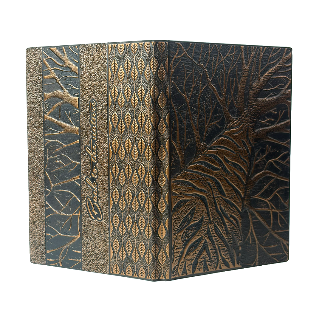 Tree Arbor – Crimson Root Edition 3D Embossed Vintage Leather Journal Notebook with Golden Diamond Ball Pen (Limited Edition)