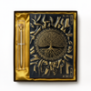 Eternal Radiance – Sun Tree 3D Embossed Vintage Leather Journal Notebook with Golden Diamond Ball Pen (Limited Edition)