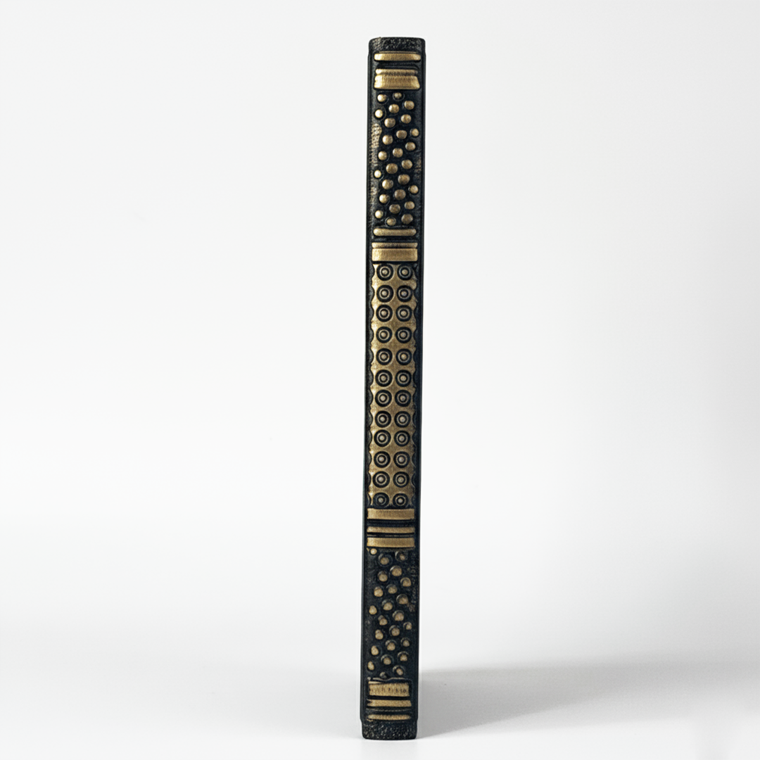 Bronze Queen Enchanted Masquerade 3D Embossed Vintage Leather Journal Notebook with Golden Diamond Ball Pen (Limited Edition)
