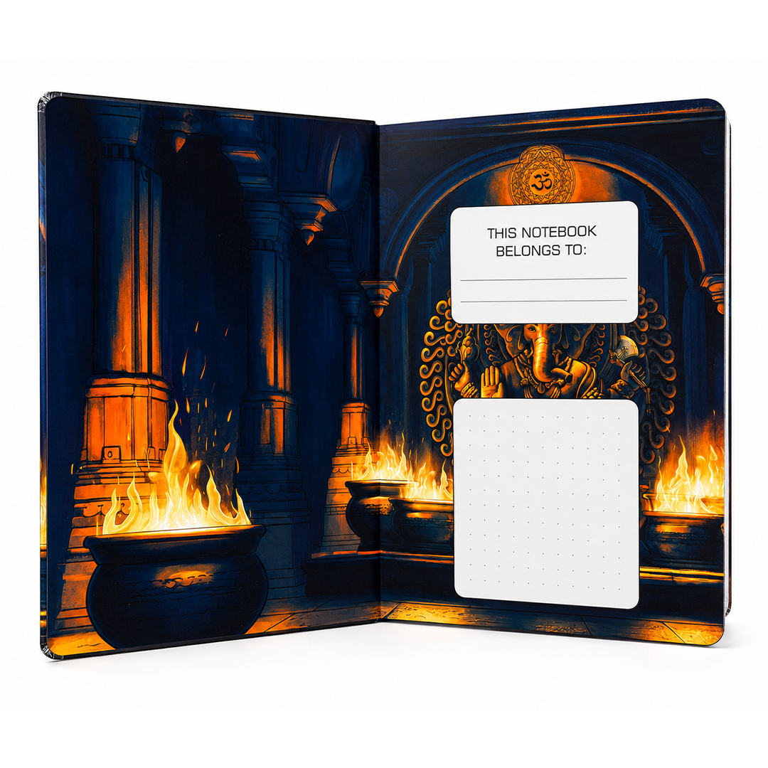 Ganpati Bappa UV Printed 3D Embossed Illustrated Journal Notebook (Limited Edition)