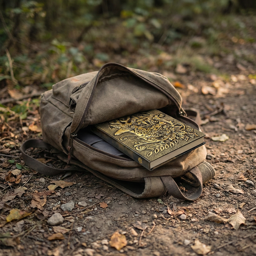 Elderhorn Spirit Reindeer 3D Embossed Vintage Leather Journal Notebook with Golden Diamond Ball Pen – Christmas Edition (Limited Edition)