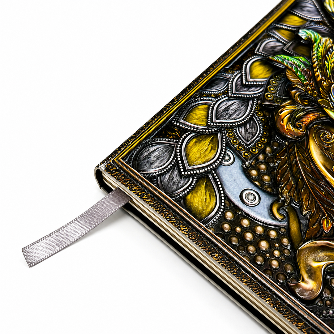 Colorful Queen Enchanted Masquerade 3D Embossed Vintage Leather Journal Notebook (Limited Edition)