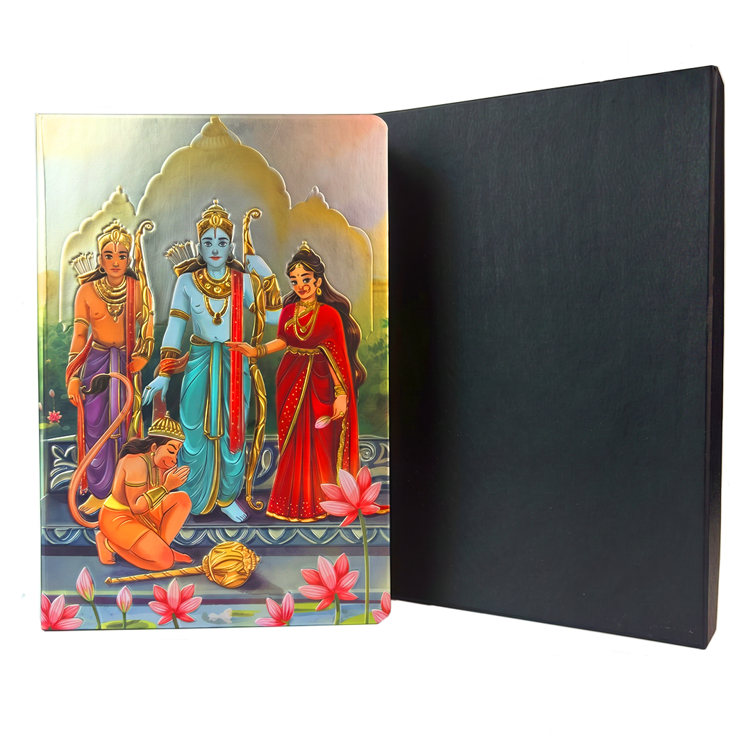 Shree Ram Darbar UV Printed 3D Embossed Illustrated Journal Notebook (Limited Edition)