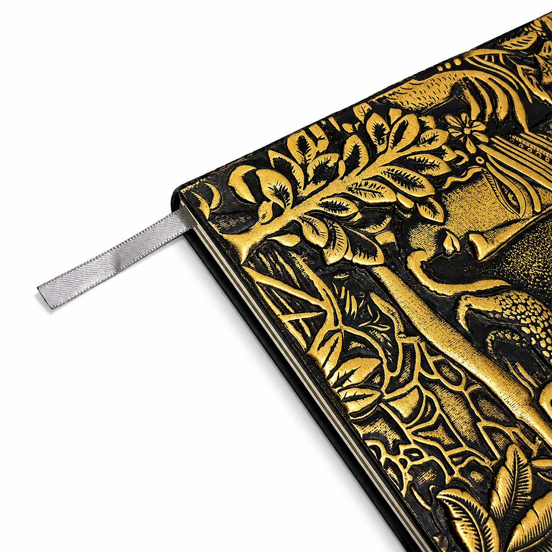 Radha Krishna Bronze 3D Embossed Vintage Leather Journal Notebook with (Limited Edition)