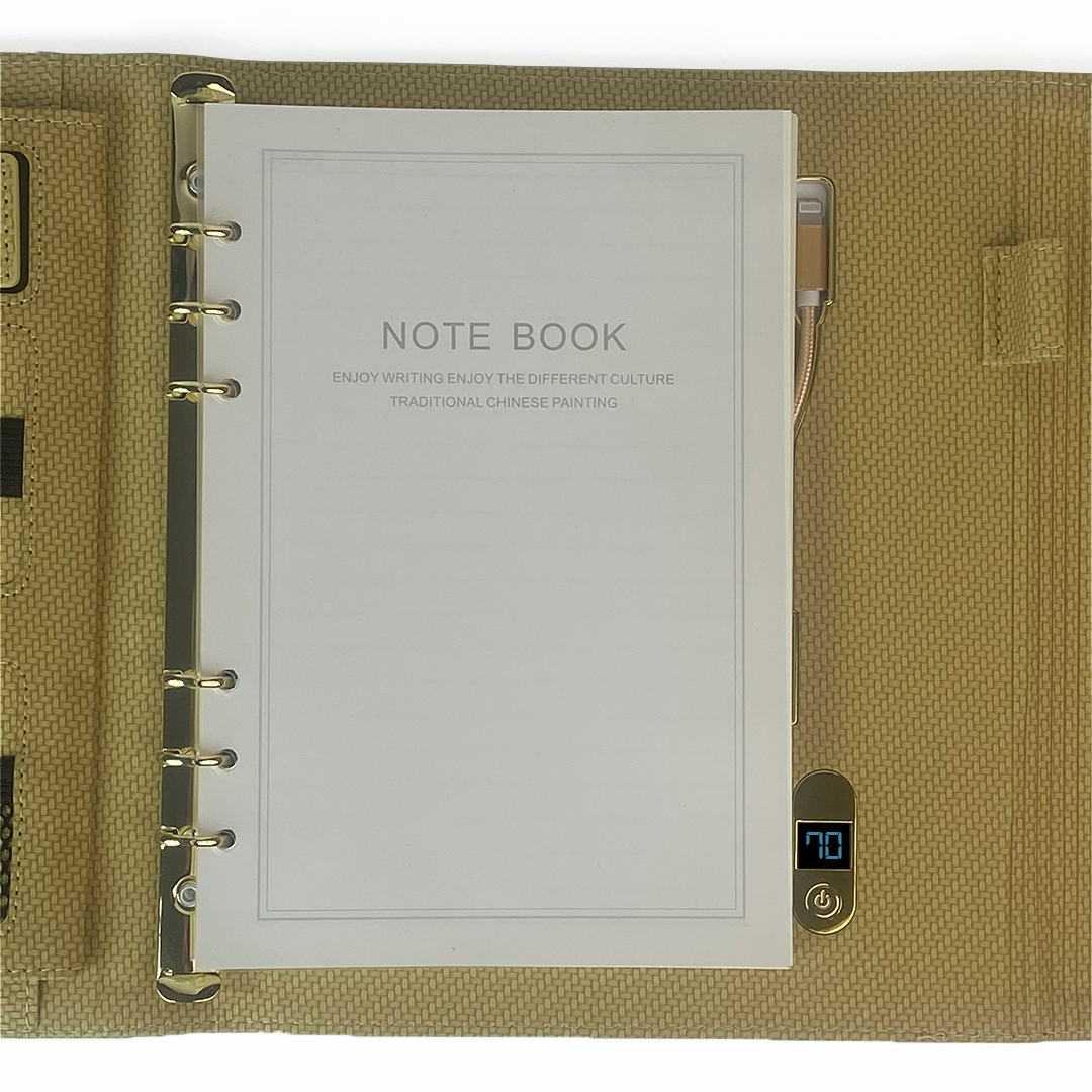 Sparq Smart – Wireless Charging Powerbank Ringbinder Notebook - Beige