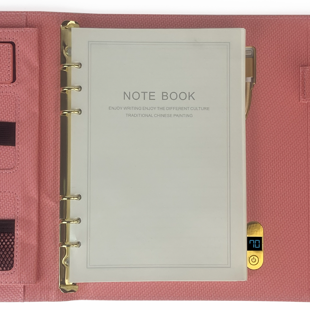 Sparq Smart – Wireless Charging Powerbank Ringbinder Notebook - Pink