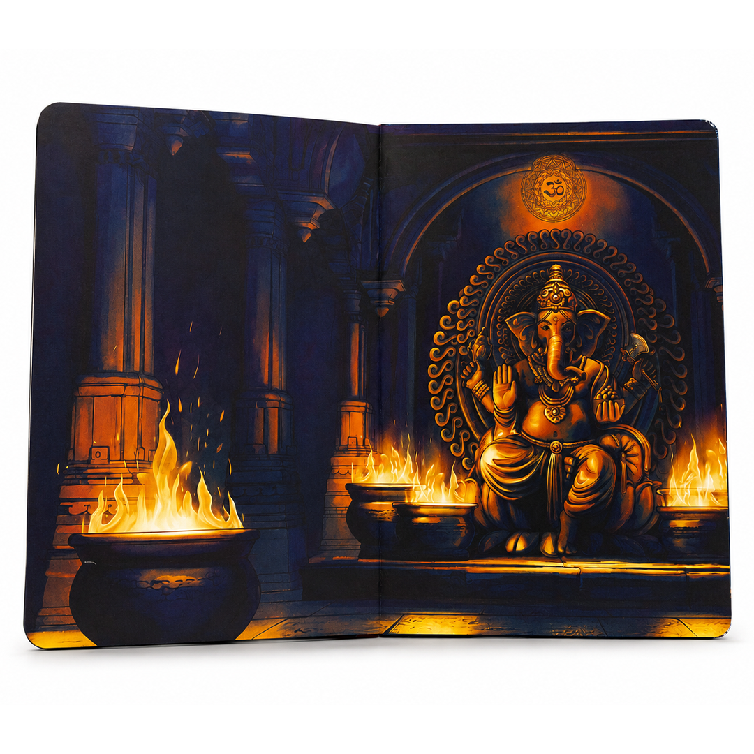 Ganpati Bappa UV Printed 3D Embossed Illustrated Journal Notebook (Limited Edition)