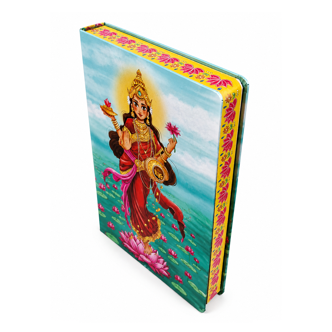 Goddess Lakshmi UV Printed 3D Embossed Illustrated Journal Notebook (Limited Edition)