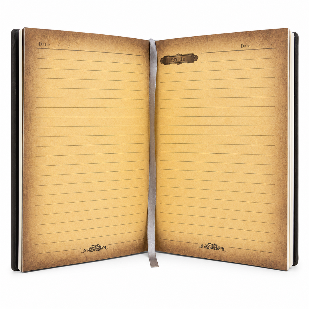 The Owl Head Silver with Blue Gem 3D Embossed Vintage Leather Journal Notebook (Limited Edition)
