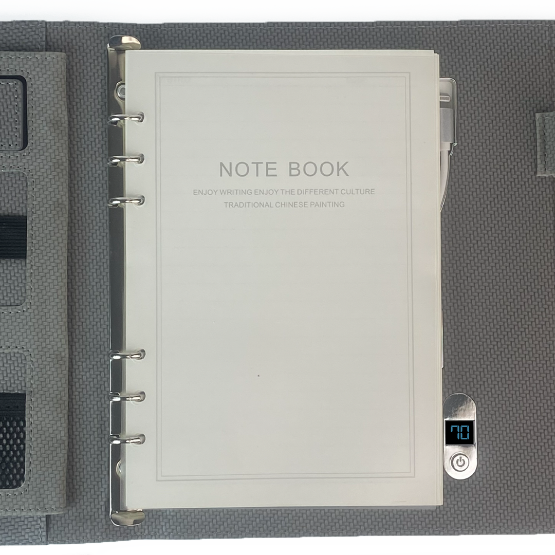 Sparq Smart – Wireless Charging Powerbank Ringbinder Notebook - Grey