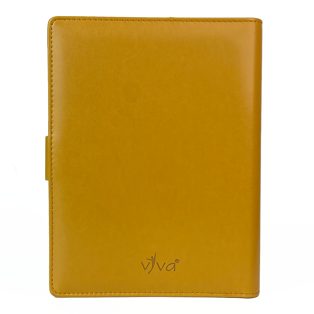 Next Gen - Smart Wireless Charging 8000 mAh Powerbank Notebook with 16 GB Pendrive - (Free Name Personalisation) - Mustard Yellow