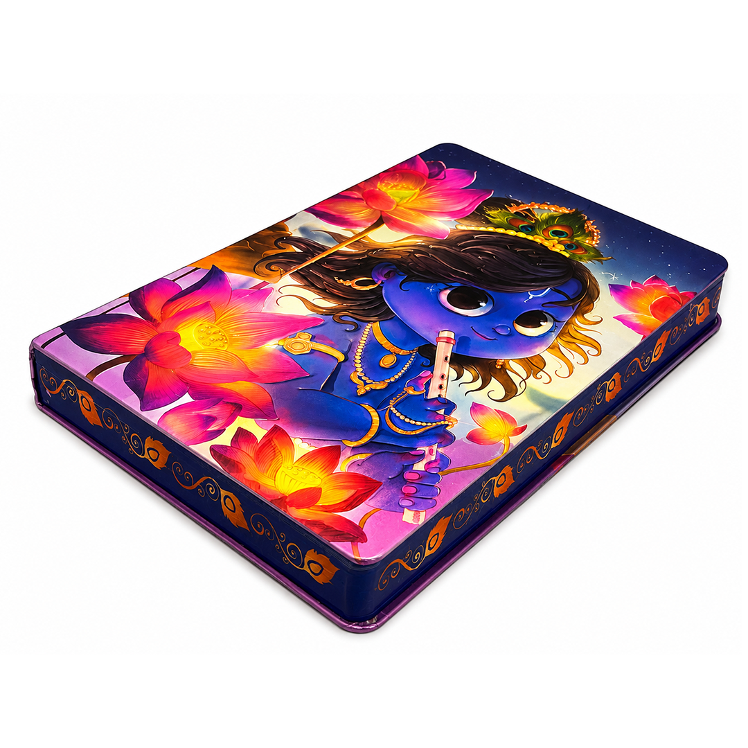 Cute Krishna UV Printed 3D Embossed Illustrated Journal Notebook (Limited Edition)