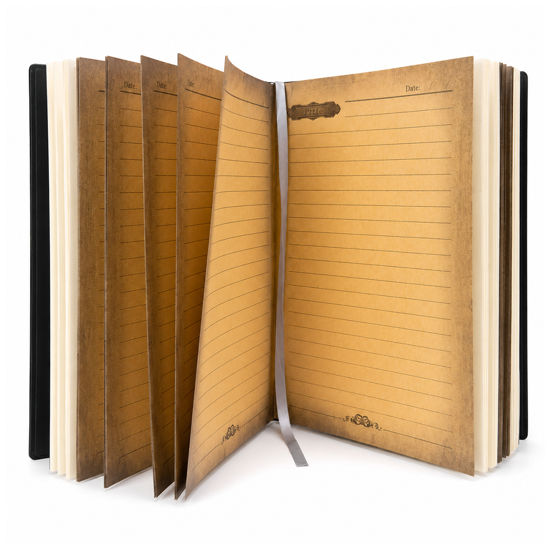 ChronoSoul – Time Machine Red Copper 3D Embossed Vintage Leather Journal Notebook (Limited Edition)