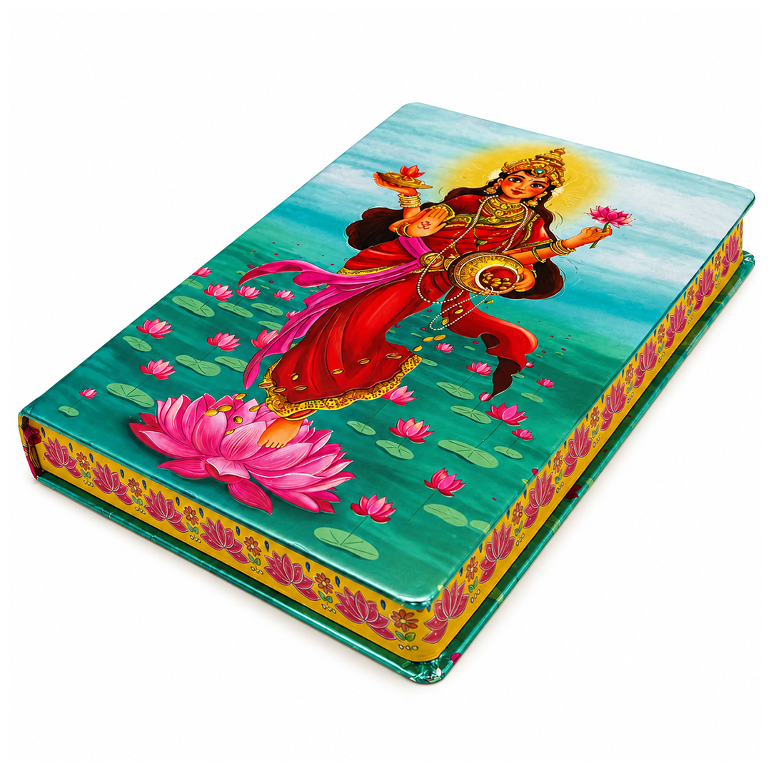 Goddess Lakshmi UV Printed 3D Embossed Illustrated Journal Notebook (Limited Edition)