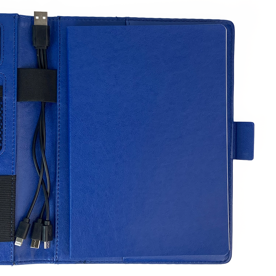 Next Gen - Smart Wireless Charging 8000 mAh Powerbank Notebook with 16 GB Pendrive - (Free Name Personalisation) - Blue