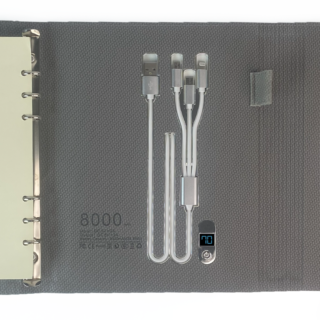 Sparq Smart – Wireless Charging Powerbank Ringbinder Notebook - Grey