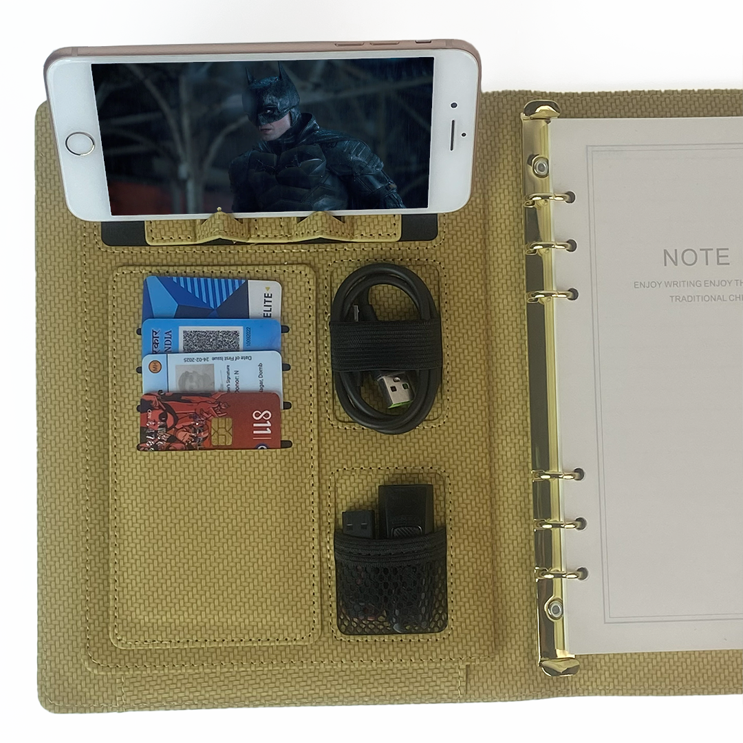 Sparq Smart – Wireless Charging Powerbank Ringbinder Notebook - Beige