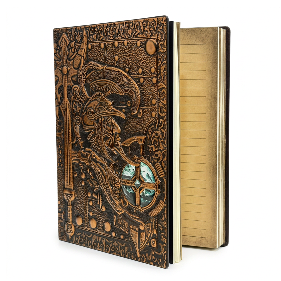 Pirates Red Copper Eternal Guardian – Knight’s Legacy 3D Embossed Vintage Leather Journal Notebook with (Limited Edition)
