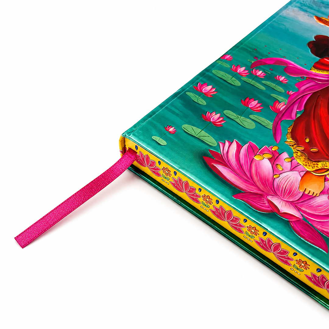 Goddess Lakshmi UV Printed 3D Embossed Illustrated Journal Notebook (Limited Edition)