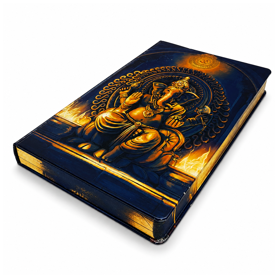 Ganpati Bappa UV Printed 3D Embossed Illustrated Journal Notebook (Limited Edition)