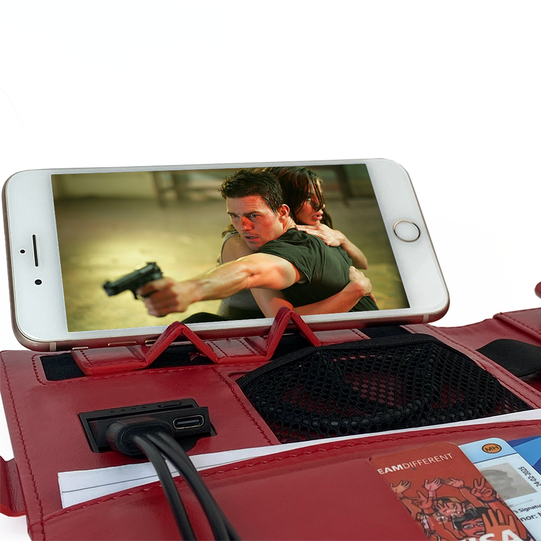 Next Gen - Smart Wireless Charging 8000 mAh Powerbank Notebook with 16 GB Pendrive - (Free Name Personalisation) - Red