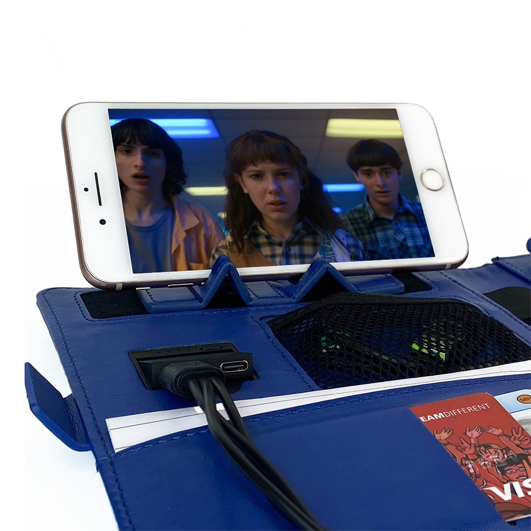 Next Gen - Smart Wireless Charging 8000 mAh Powerbank Notebook with 16 GB Pendrive - (Free Name Personalisation) - Blue