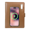 Next Gen - Smart Wireless Charging 8000 mAh Powerbank Notebook with 16 GB Pendrive - (Free Name Personalisation) - Tan