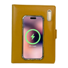 Next Gen - Smart Wireless Charging 8000 mAh Powerbank Notebook with 16 GB Pendrive - (Free Name Personalisation) - Mustard Yellow