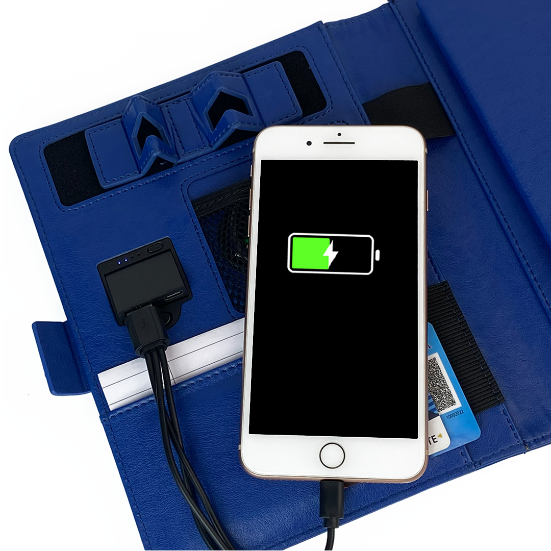 Next Gen - Smart Wireless Charging 8000 mAh Powerbank Notebook with 16 GB Pendrive - (Free Name Personalisation) - Blue