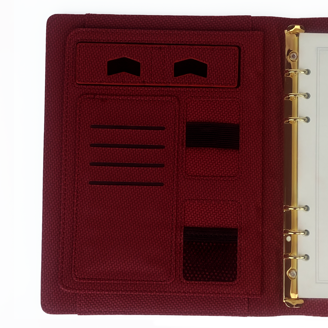 Sparq Smart – Wireless Charging Powerbank Ringbinder Notebook - Burgundy