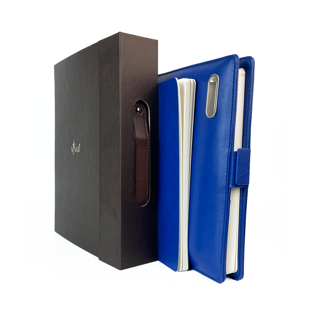 Next Gen - Smart Wireless Charging 8000 mAh Powerbank Notebook with 16 GB Pendrive - (Free Name Personalisation) - Blue