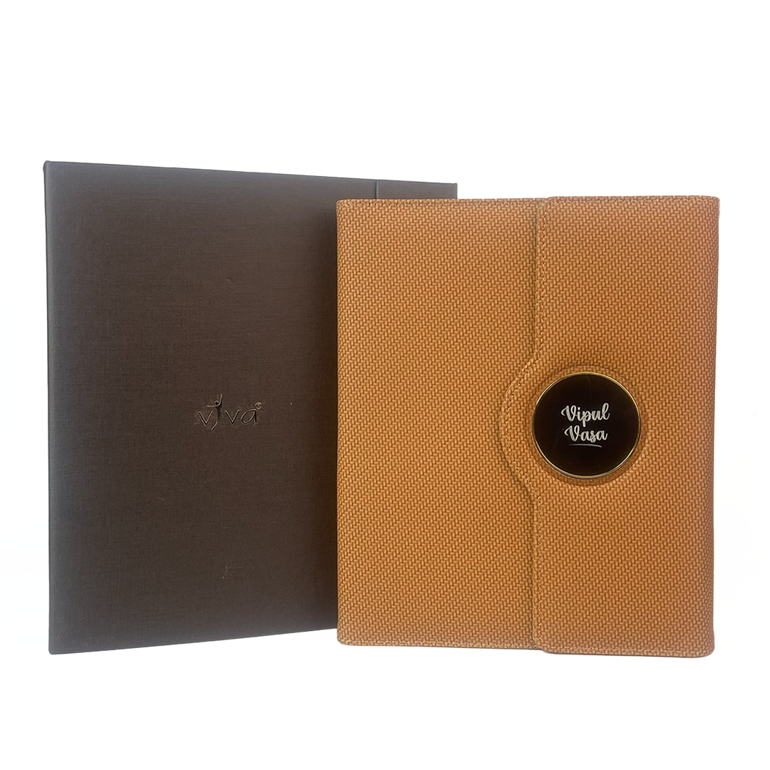 Sparq Smart – Wireless Charging Powerbank Ringbinder Notebook - Tan